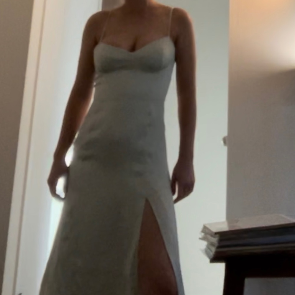 Mint Green Satin Aritzia Midi Dress - Size Small
